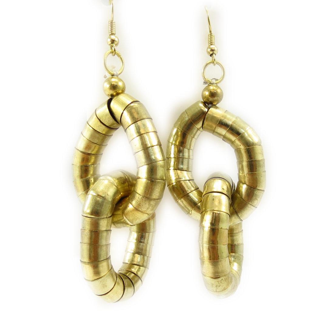 Les Trésors De Lily [K6498] - Antiqued Gold 'Massaï' Designer Earrings