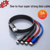 Woven 4-in-1 Fast Charging Data Cable for Huawei, Android, Apple, and Type C Devices