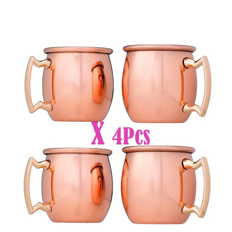 One Set 4pcs Stainless Pure Copper Cup for Bar
