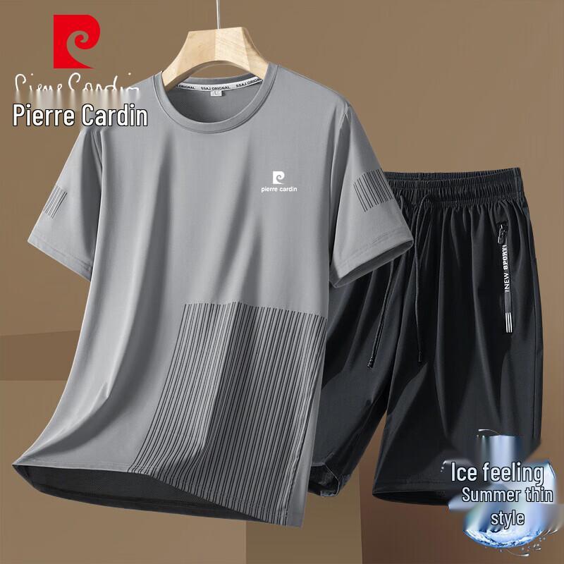 

Pierre Cardin Men s Summer Quick-Dry T-shirt & Shorts Set L