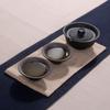 Japanese Ceramic Travel Tea Set | Portable Kung Fu Teaware | 1 Teapot & 2 Cups | Office & Gaiwan Style