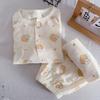 Children's 100% Cotton Gauze Pajama Set for Spring/Summer - Loose, Thin Long Sleeve for Boys and Girls