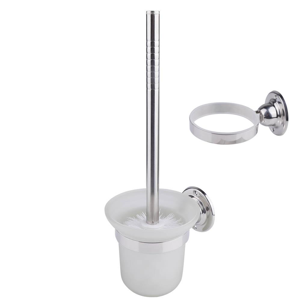 Toilet Brush Wall Mounted Cleaning Brush stainless Steel Long Handle Toilet Brush With Holder Bathroom Toilet Accessories