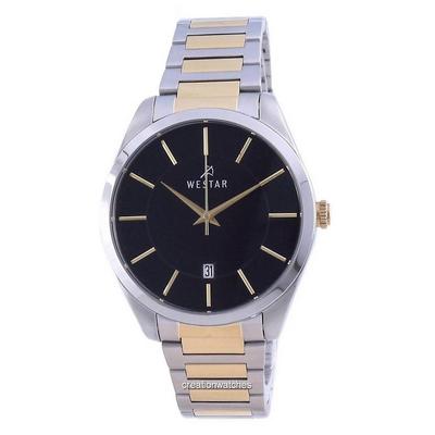 Schwarzes Zifferblatt, zweifarbige Edelstahl-Quarz-50213-CBN-103-Herrenuhr