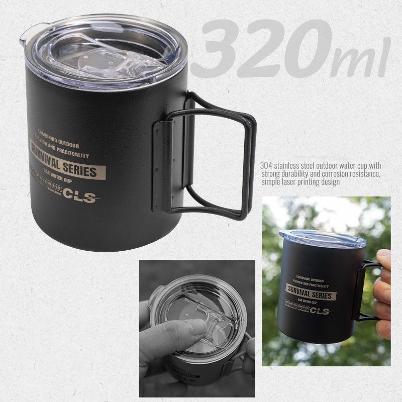 320ml Double Layer 304stainless Steels Water Cup Coffee Tea Mug Party for Home Outdoor Camping Hiking Backpacking Travle Cup