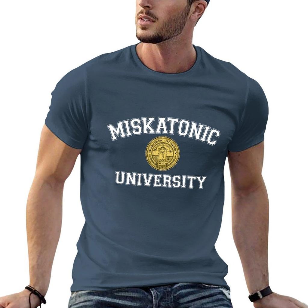 Camiseta Da Universidade Miskatonic Camiseta Essencial Camisetas De Algodo De Designer Camiseta Masculina 100 Algodo