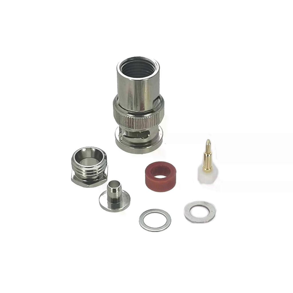 1Pcs Connector BNC Male plug Clamp RG58 RG142 LMR195 RG400 Cable RF Adapter Coaxial High Quanlity 50ohm Brass,zxl