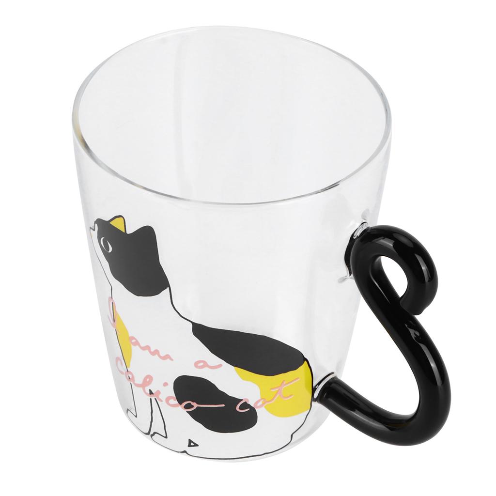 Katze Tasse Kaffee Milch Tee Wasser Glas Kinder Flasche Transparent Hitzebeständig Wiederverwendbare Becher(Weiße Katze )