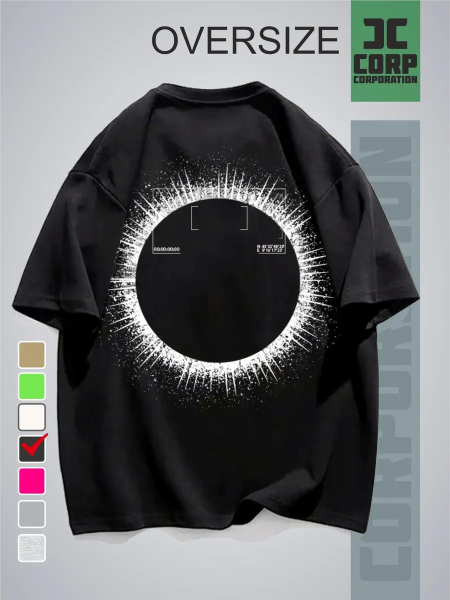 Oversized t-shirt with eclipse print M