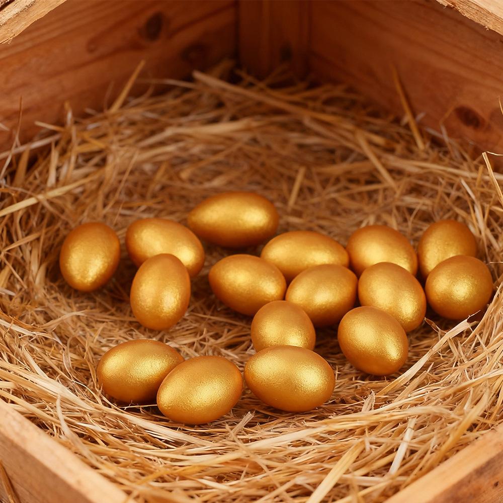 

10 шт./пакет Миниатюрный пейзаж Имитация яиц Маленькие золотые яйца Украшения для кукольного домика Мультяшный игровой домик DIY Аксессуары для игры с едой