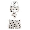 Boxer Shorts Swimwear Set Halter Neck Sling Polka Dot Swimsuit Fashion Bikini Suit  Vacation