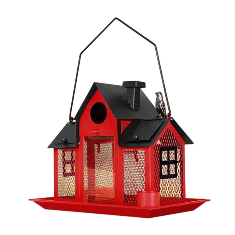 

Metal Hanging Bird Feeder Decorative Bird House Feeder Wild Bird Feeding Station Perfect for Garden and Patios Hanging