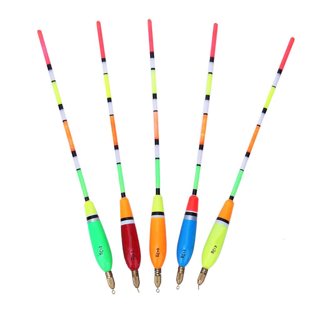 5PCS Multiple Color Balsa Wood Fishing Float Bobber Bite Indicator Angling Equipment(3+2g )