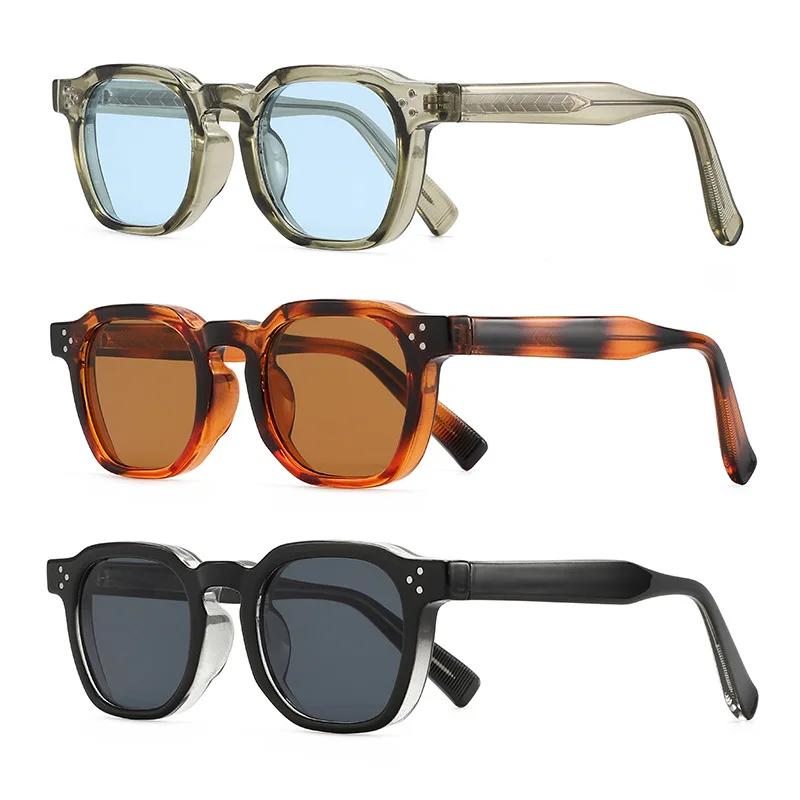 New Retro Square Men Sunglasses Shades Outdoor Uv400 Protection Fashion Eyewear For Sunscreen Travel Cycling Sun Glasses