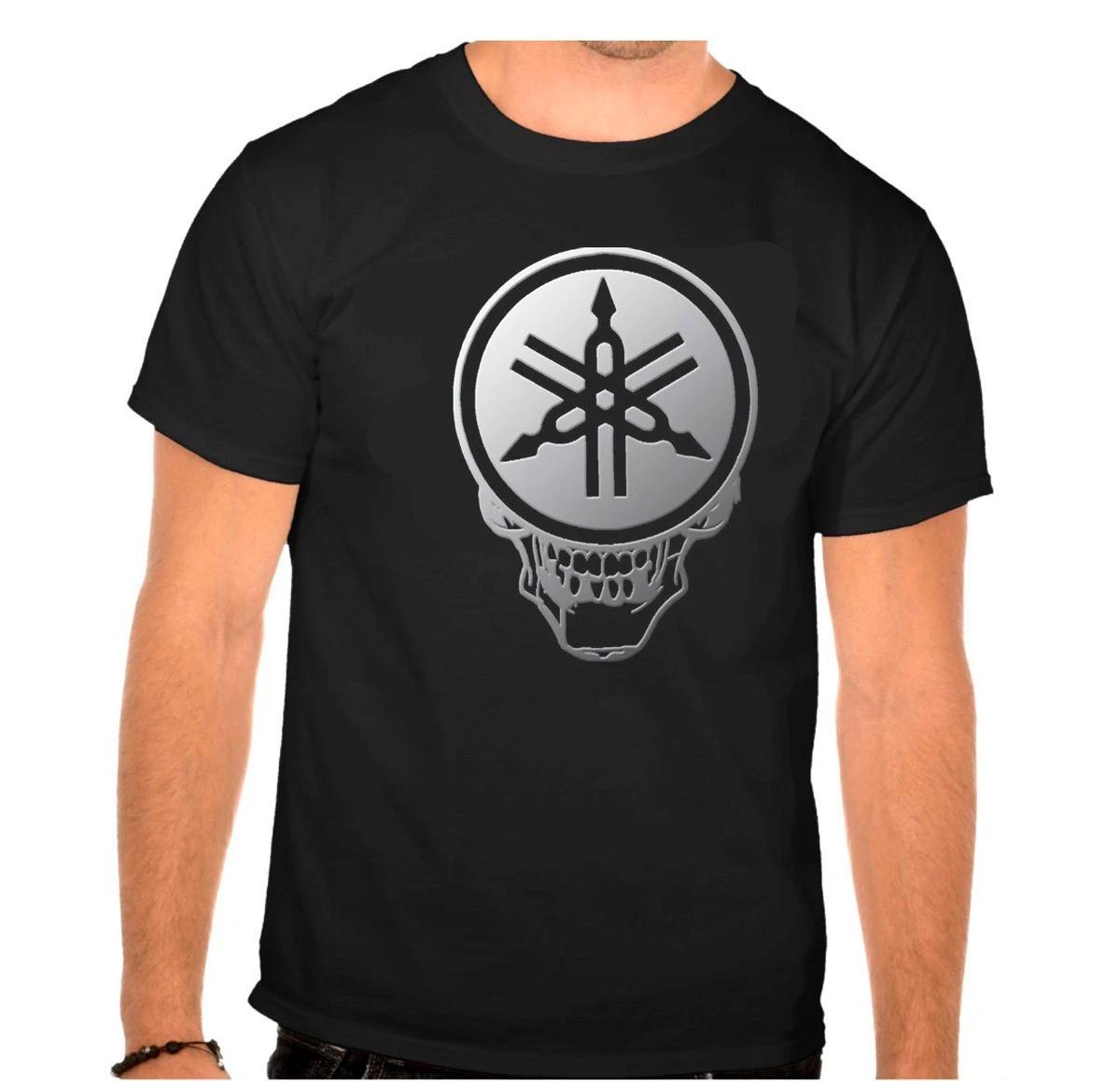 Yamaha Logo Finger Picture Black 100% Cotton T-shirt Mens Tees Top -874 - Kids- 4XL