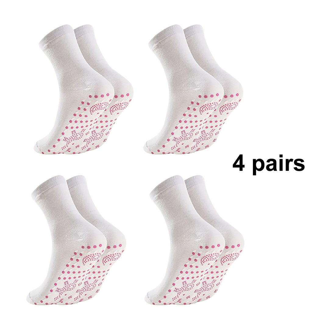 4 Pairs Self Heating Socks,Heated Socks,Men Women Socks,Comfortable Breathable Massage Warm Foot Socks For Outdoor Skiing Camping Running Fishing