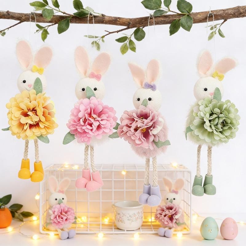 Creative Spring Rabbit Angel Hanging Ornament Perfect for Easter Festival Decoration Spring Accessories