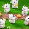 Cartoon Cow Figure Mini Miniatures Animal Garden Terrarium Resin Decorations Stakes Craft Landscaping Sculpture