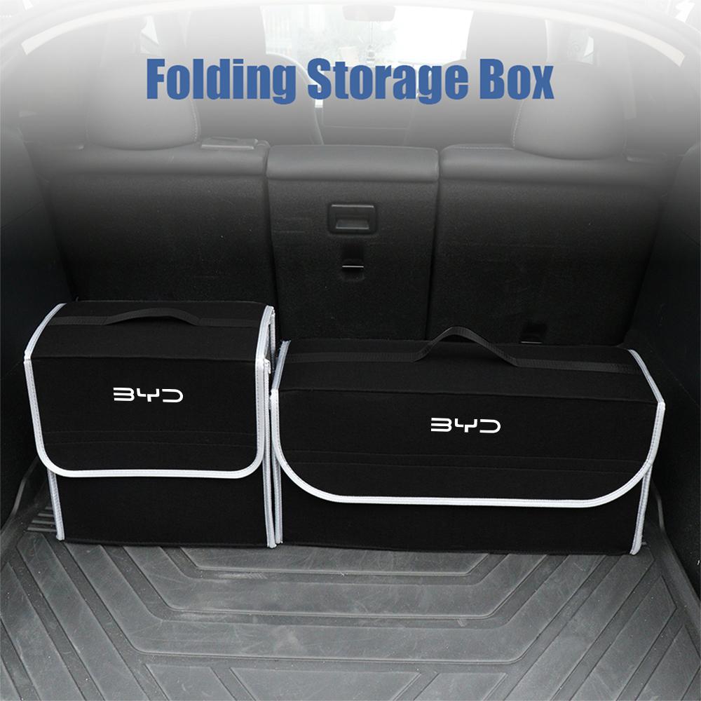 Car Organizer Trunk Leather Storage Bag Stowing Tidying Box For BYD Atto 3 Yuan F3 E6 F0 G3 I3 Plus Ea1 Song Max Tang Dmi 2din