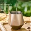 Pure Titanium Hexagonal Double-Layer Water Cup - Anti-Scald, Ideal for Outdoor Camping, Coffee, Tea, or Home Use.