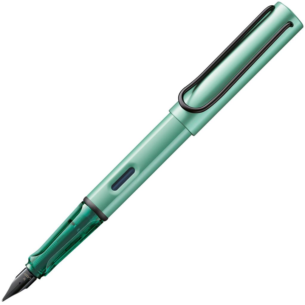 Lamy MINT Medium Fountain Pen with Ergonomic Grip and Polished Steel Nib Lightweight Aluminum Body Includes LAMY T10 Blue Cartridge AL-STAR - - - -