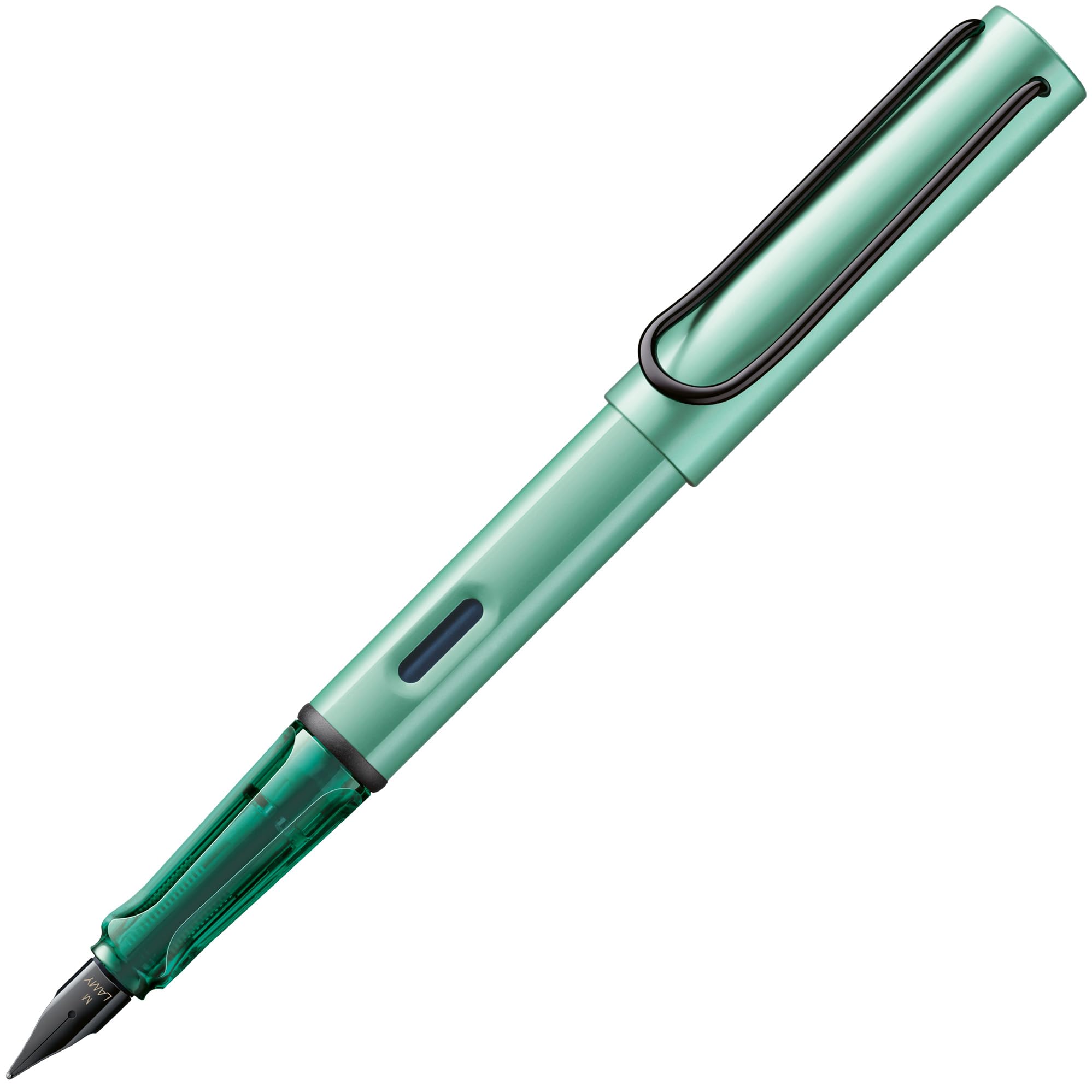 

LAMY MINT Перьевая ручка с эргономичным захватом и полированным стальным пером размера EF Легкий алюминиевый корпус В комплекте картридж LAMY T10 синего цвета AL-STAR - - - мятный