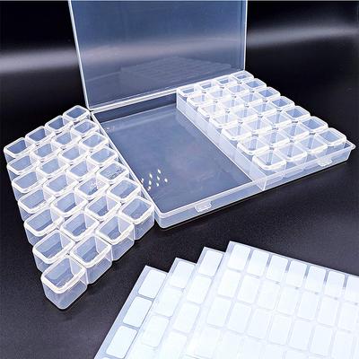 28/56 Girds Plastic Storage Box Jewelry Beads Diamond Painting Nail Art Storage Container Case