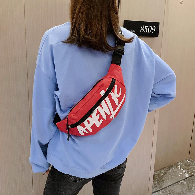 Women's Trendy Letter Print Nylon Shoulder & Chest Bag
