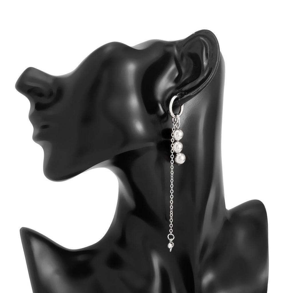 Heart Pendant Ear Buckle Stud Earrings for Women Fashionable Irregular Crystal Tassel Earrings Jewelry Gift