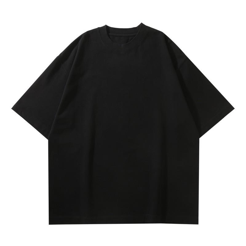 Premium 320g Cotton Tee Unisex Oversized Crewneck T-Shirt Basic Solid Color Casual Top