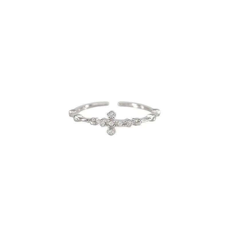 

Women s Diamond-Set Cross Ring - Luxury INS Style Open Design for Index Finger Adjustable