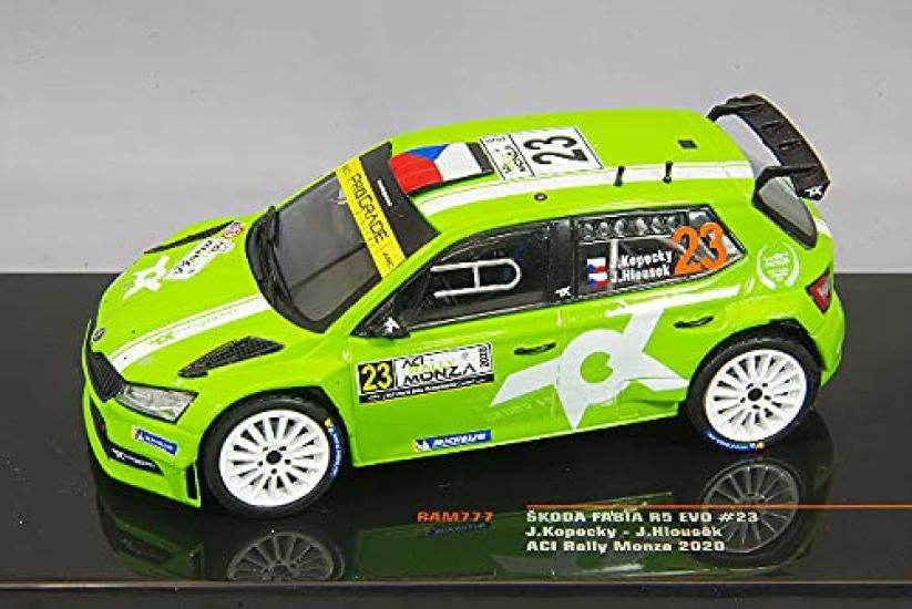 IXO Scale Skoda Fabia R5 EVO 2020 ACI Rally Monza Hlousek 1/43 #23 J. Kopecky/J.