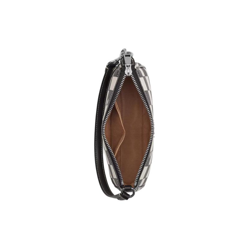 COACH Nolita 19 checkerboard print coated canvas and recycled leather underarm bag shoulder tote small women's black