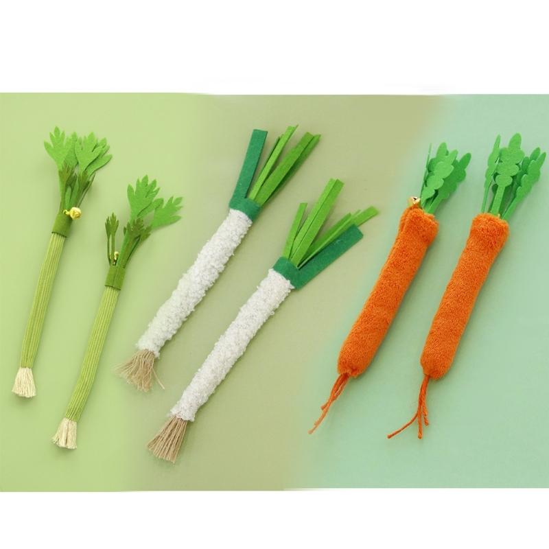 Scallion Plush Scallion Shape Catnips Toy Interactive Chew Stick For Indoor Cats Dental Health And Play