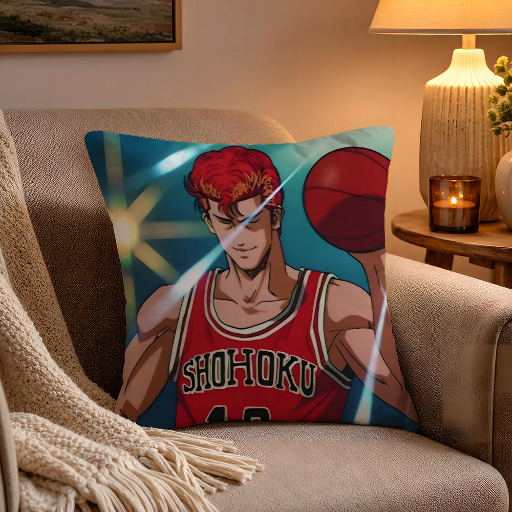 Classic Anima SSlam DunkS Cushion Cover Soft Plush Cushion Cover Double Print And Invisible Zipper For Sofa Home Car Use