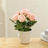 Artificial Rose Fake Plant Flowers Potted Ornament