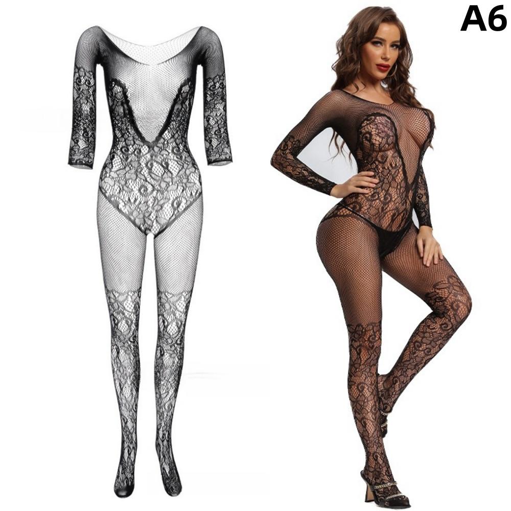 Ženy větší velikosti Žhavé Sexy Body Punčochy Spodní prádlo Květinový vzor Síťované Body Punčochy Body Spodní prádlo Punčochové kalhoty Spodní prádlo Punčochové kalhoty Sexy kostýmy