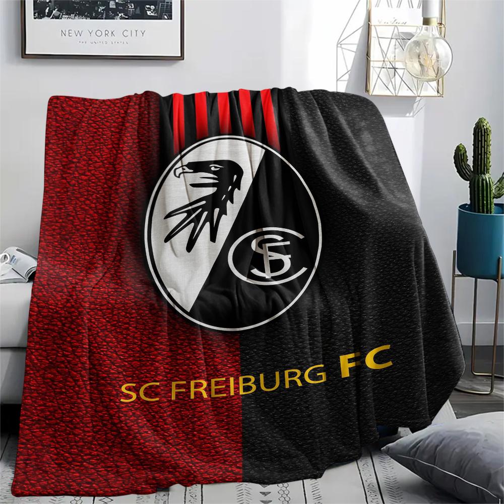 1pc SC Freiburg Print Flannel Blanket, High Quality Comfortable for All Seasons, Home Decor, Warmth and Comfort, Perfect for Christmas Gifts80
