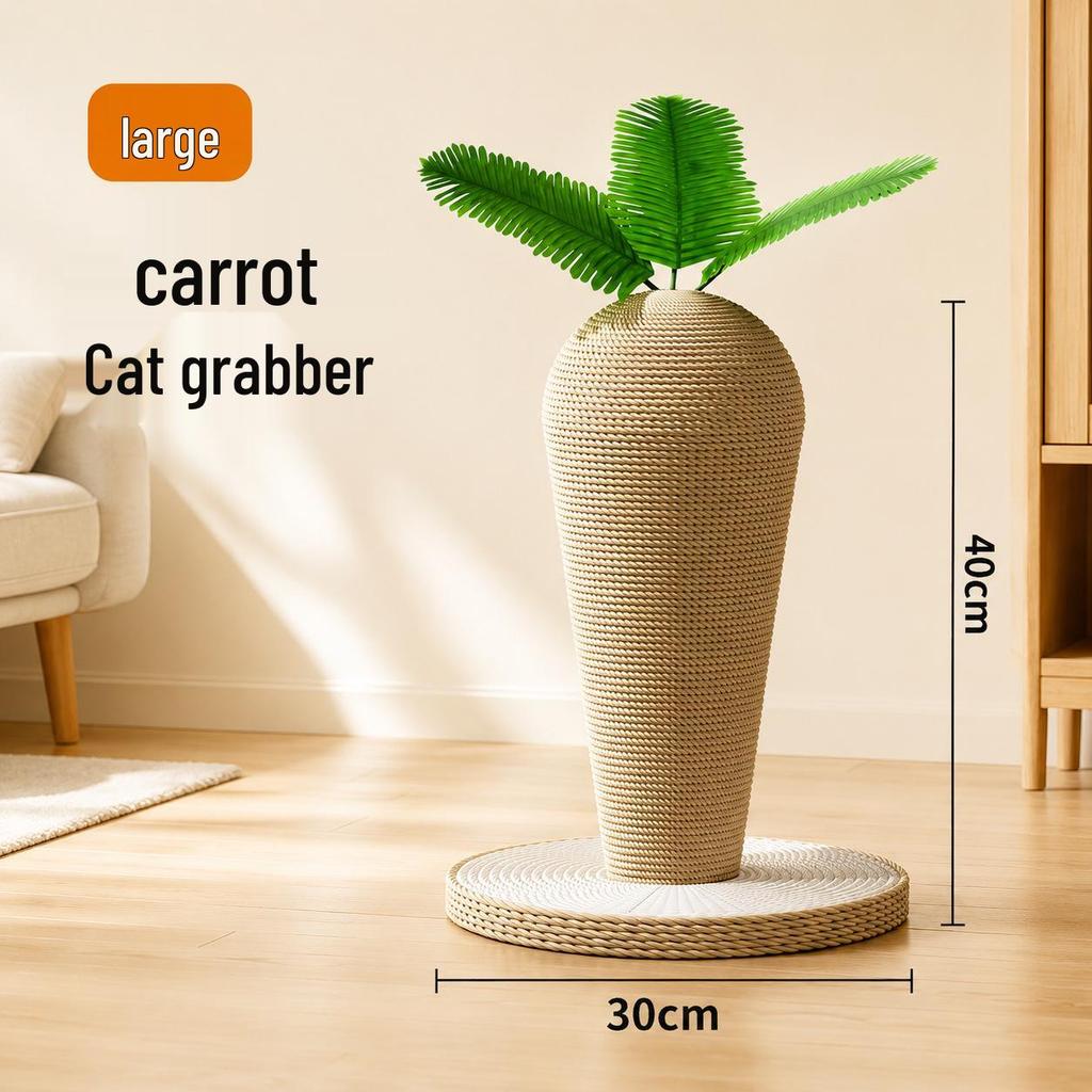Cross Carrot Cat Climbing Frame & Sisal Scratching Post Toy for Nail Grinding & Itching Relief