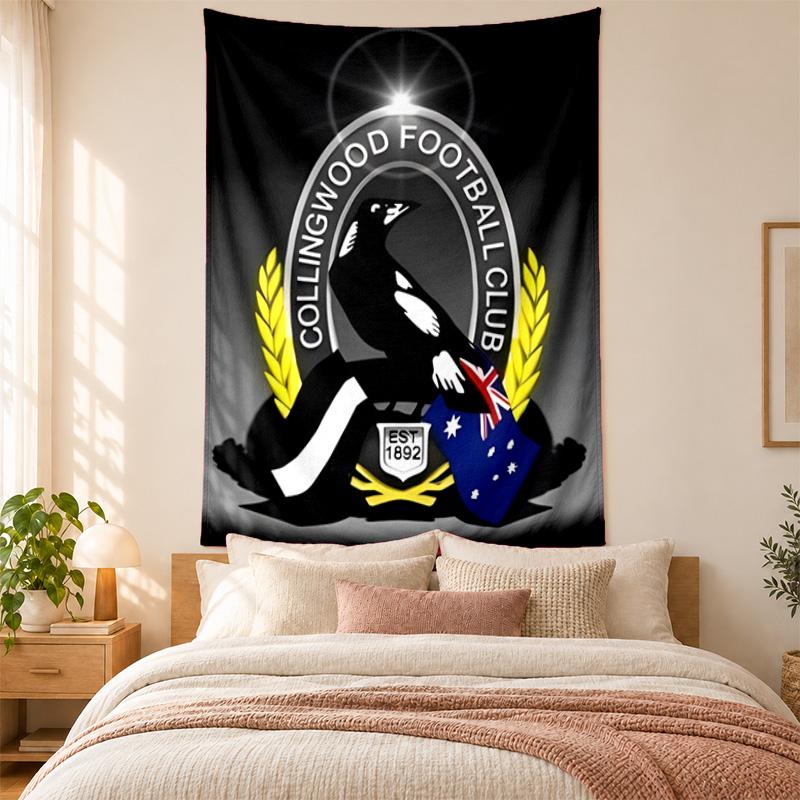 Collingwood Football Club Wandteppich hohe Qualität zur Dekoration von Wohnzimmer Schlafzimmer Studentenwohnheim Wänden ideal als Schlafzimmer Wandkunst oder Weihnachtsgeschenk