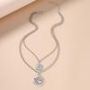 Vintage Multilayer Sun Pendant Necklace for Women Silver Color Choker Necklaces Party Holiday Jewelry Gifts