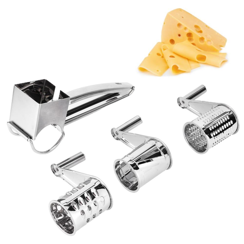 Rotatable Hand Crank Cheese Grater Silver Cheese Cutter Slicer Rotary Cheese Grater Kitchen