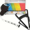 Body Fat Measurement Set Handheld Caliper Tape Measure Combo Plastic Fitness Tool Men Women Portable No Battery Needed