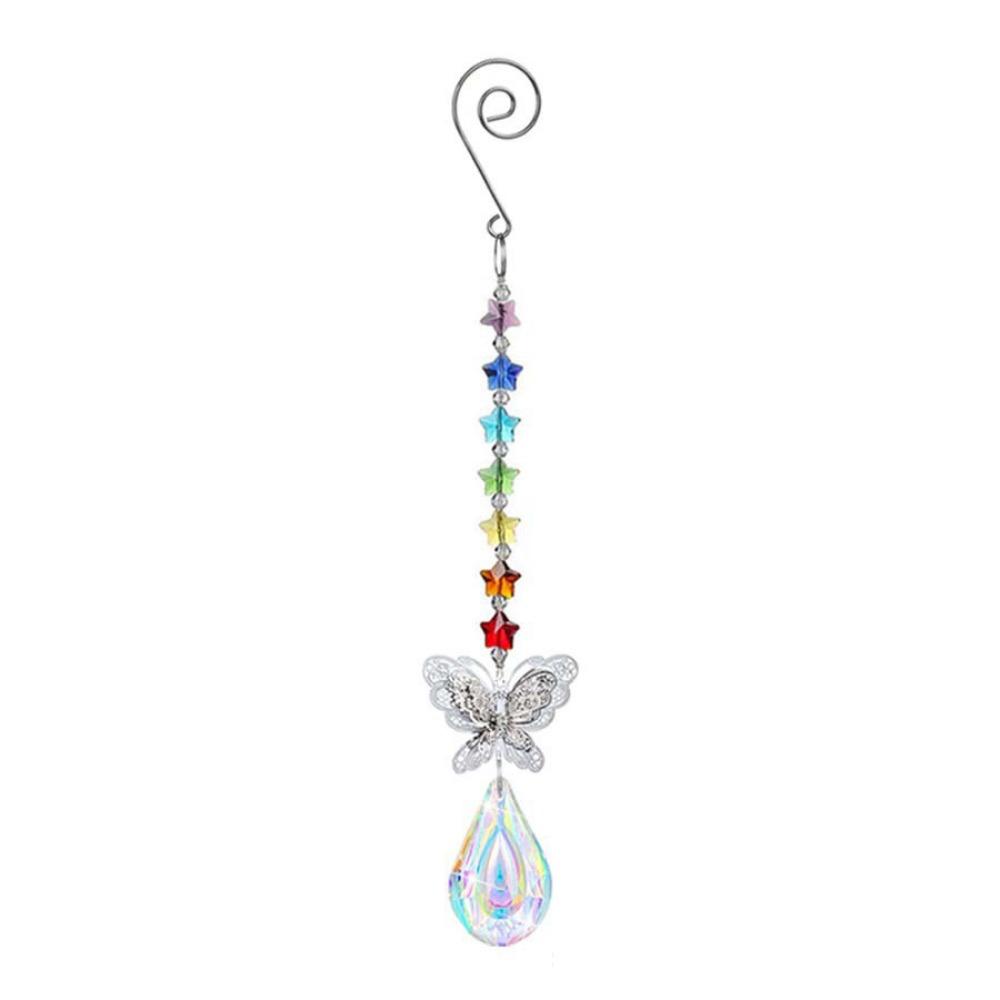Exquisite Butterfly Prism Pendant Unique Window Hanging Suncatchers Crystal Wind Chime  Balcony