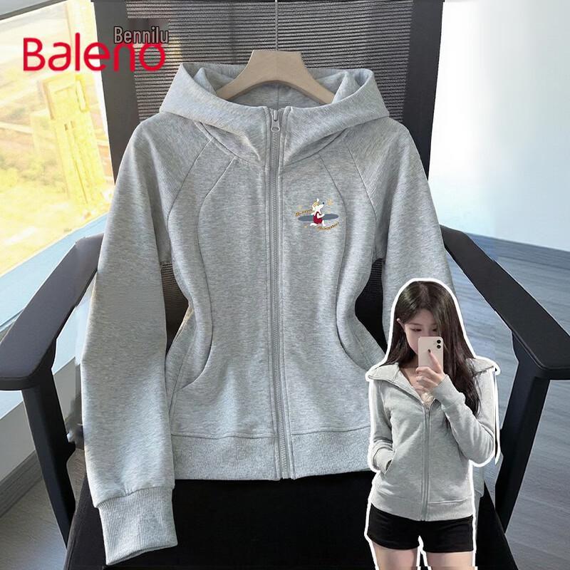 Baleno Women's Surfing Dog Print Hooded Cardigan