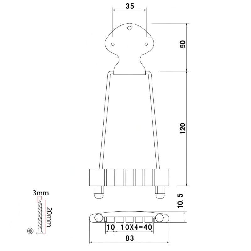 Guitar Tailpiece Bridge Replacement 6 String Electric Guitar Trapeze Tailpiece Bridge Musical Instrument Accessories