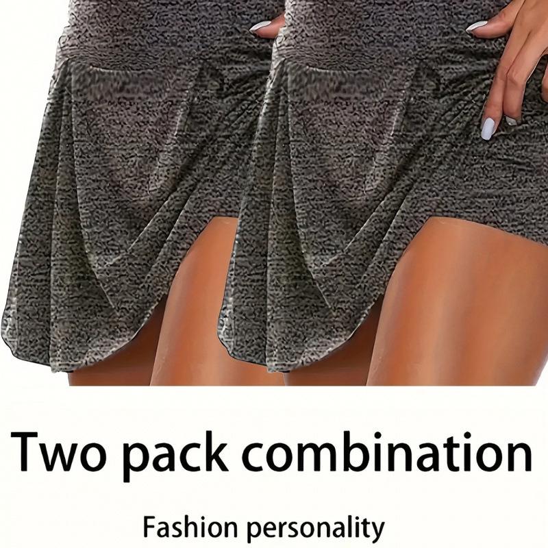 J 52981 Solid Color Two-Piece Style Shorts Small серый