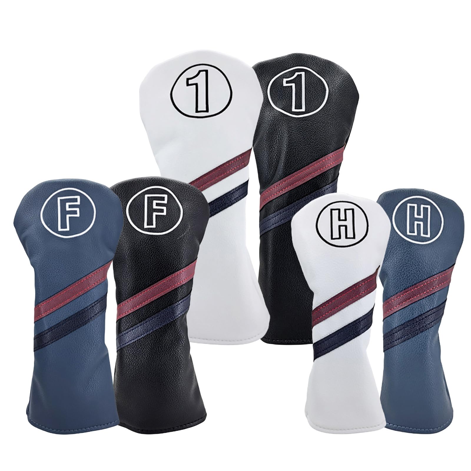 

Чехол для гольфа Utility Fairway Wood Driver Golf Cover UT Cover Водонепроницаемый Отдельный предмет Комплект из 4 предметов Простой темный FW 1 (Белая часть)