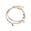 Bracelet - Kapac - Argent 925 - finition or 18k - Cristaux multicolfinition ores - 16cm + 3cm d'extension