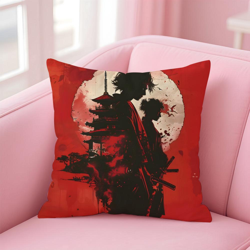 Anime SSamurai CChamploo Cushion Cover Pillowcase Short Plush Invisible zipper Room Sofa Cushion Cover
